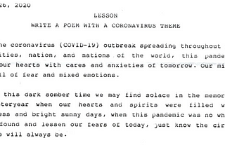A Poem about the Coronavirus