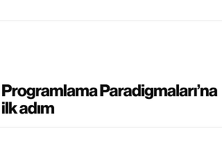 Programlama Paradigmaları — Bölüm 1: Giriş