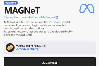 The MAGNeT download screen.