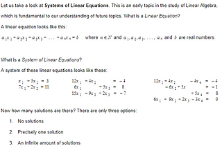 A System of Linear Equations