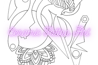 Printable Tattoo-Inspired Coloring Page | Geometric Mandala with Bird Design | Digital Download Art…