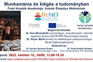 Successful Hungarian ReMO Webinar entitled ‘Workaholism and Burnout in Academia’