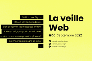 La veille web #6 Septembre 2022