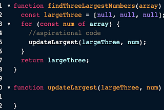 Find Three Largest Numbers in JavaScript
