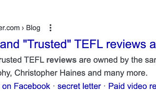 TEFL Online Pro “review” by ESLinsider. This is actually one Online TEFL/TESOL program “reviewing” another Online TEFL/TESOL program.