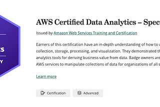 Renewing Certification Experience: AWS Data Analytics Specialty (DAS-C01)