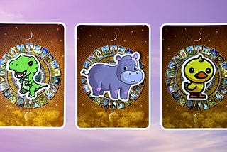 Three tarot pick a card piles on your november 2025: pile 1 — dinosaur, pile 2 — hippo, and pile 3 — chick