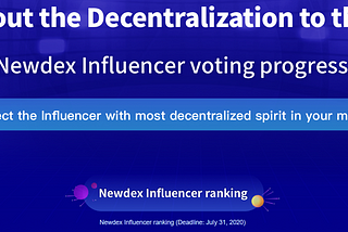 Newdex Influencer Voting in Progress!