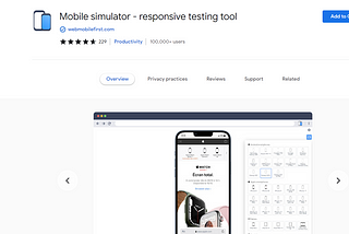 Google Chrome Extension: Mobile simulator — responsive testing tool