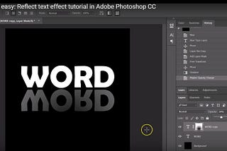 Photoshop Tutorial #8– Reflect a text effect