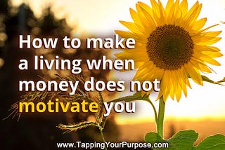 How to make a living when money does not motivate you
