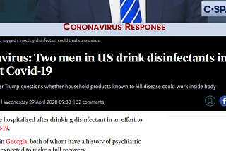 How can you convince me to drink bleach for Coronavirus?