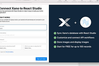 React Studio + Xano No-code Backend Builder = ❤️