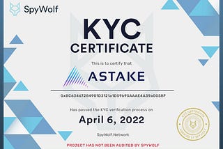 We have just been KYC Verified with SpyWolf!