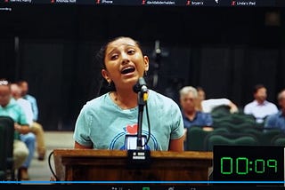 11-year-old singing her comment at public hearing in Florida
