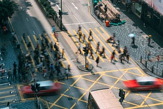 Busy urban intersection