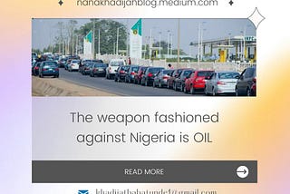 The Weapon Fashioned Against Nigeria is Oil