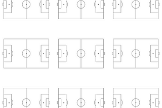 How to draw multiple football pitches for teams comparison