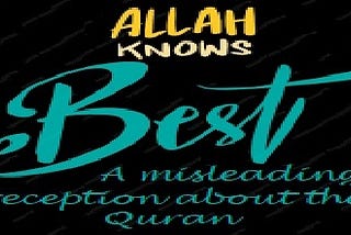 ALLAH KNOWS BEST