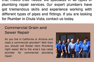 Depend on Rooter Hero Plumbing Air of San Diego for Reliable Plumbing Services in Vista