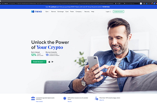 Nexo’s Homepage