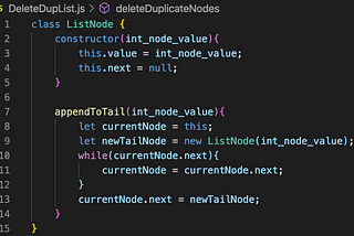 Data Structure Questions: Delete Duplicate Nodes in Singly-Linked List (Javascript)
