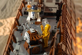LEGO droids aboard a star wars craft