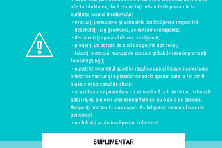 Măsurile necesare de întreprins în cazul spargerii termometrului cu mercur