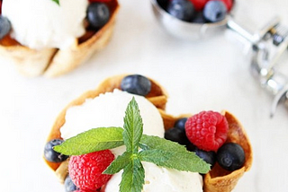 Cinnamon sugar tortilla ice cream bowls