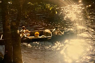 Pemon native boat “curiara.” Amazonian Rain Forest