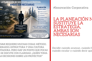 La planeación no sustituye la estrategia, ambas son necesarias