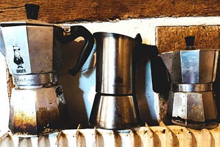 Image of three moka pots