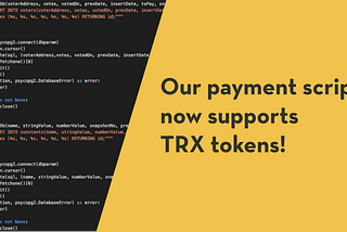 New payment script release for TRX tokens!