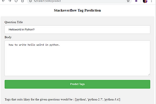 Stackoverflow Tags Prediction