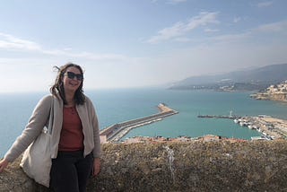 in Peñiscola, Spain enjoying the view from a castle