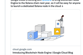 Google Cloud is running a block-producing Solana validator to participate in and validate the…