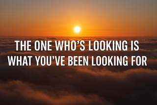 The One Who’s Looking Is What You’ve Been Looking For