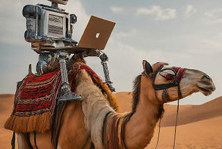 Robot coding while riding a Camel