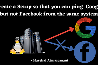 Create a Setup so that you can ping Google but not Facebook from the same system