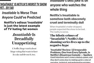 When the trailer for Netflix’s “Insatiable” hit the internet, the internet hit back.