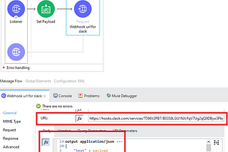 Integrating mulesoft to slack and teams with the help of webhook.