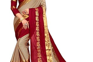 VAIVIDHYAM Designer Sarees Women’s Banarasi Cotton Silk Saree With Blouse Piece.