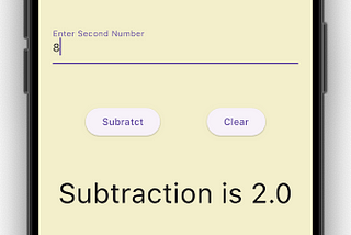 Flutter: Subtraction of 2 Numbers