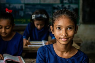 Girl students in classroom