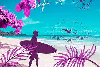 Surf’s Up. 🤙🌊🏄🏄‍♀️🌴🌺🌞💧🦈