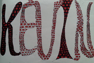 Graffiti made from designed bricks