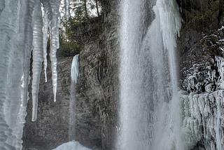 Frozen waterfalls in Fall Creek Falls State Park, Tennessee / USA