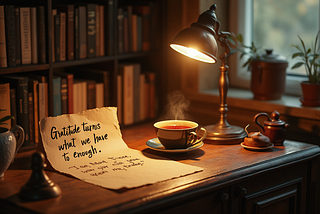 Gratitude turns what we have into enough. (image by author)