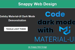 Code Dark Mode with Material-UI