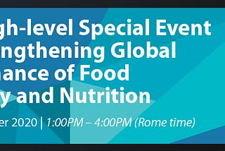 CFS Special Event on Strengthening Global Governance of Food Security and Nutrition Starts